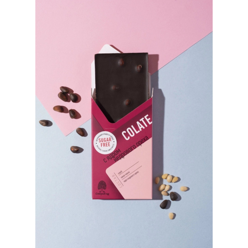 Шоколад без сахара NEOcolate с ядром кедрового ореха, 30 г
