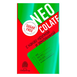 Шоколад без сахара NEOcolate с какао-крупкой и земляникой, 30 г