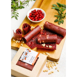 Ягодная пастила брусничная с кедровыми орехами, 100 г