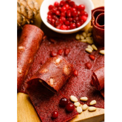 Ягодная пастила брусничная с кедровыми орехами, 100 г