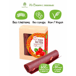 Ягодная пастила брусничная с кедровыми орехами, 100 г