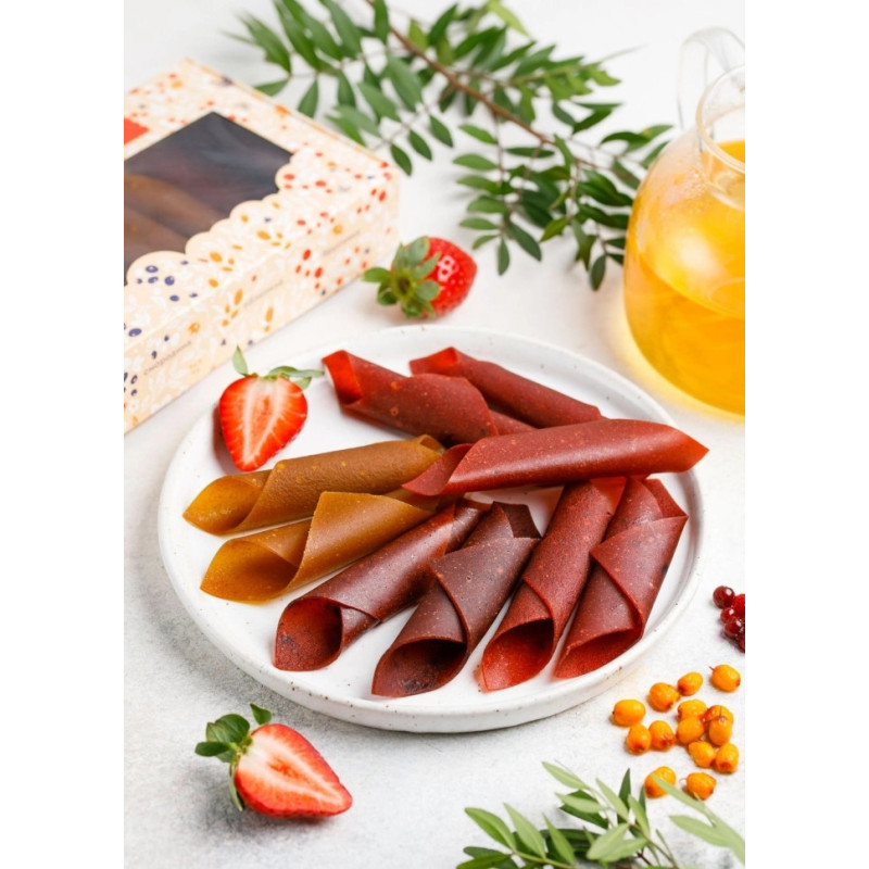 Ягодная пастила ассорти (клубника, смородина, облепиха, брусника), 250 г