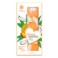 Цветной шоколад с манго и кокосом, 100 г