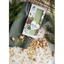 Цветной шоколад с фисташкой и кедровым орехом, 100 г