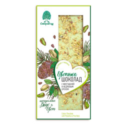Цветной шоколад с фисташкой и кедровым орехом, 100 г