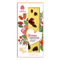 Цветной шоколад с шиповником и клюквой, 100 г