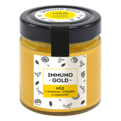 Мёд Immuno Gold с куркумой, имбирём и лимоном, 200 г